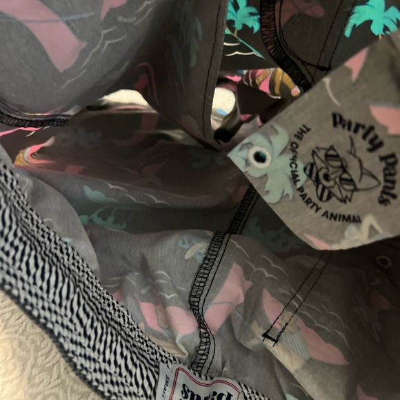 Party Pants Men’s Swim Trunks Novelty Print Board Shorts Beach Tropical Y2K - Picture 6 of 11